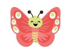 Decorațiune cu două fețe Fluture roșu - 36 x 29 cm