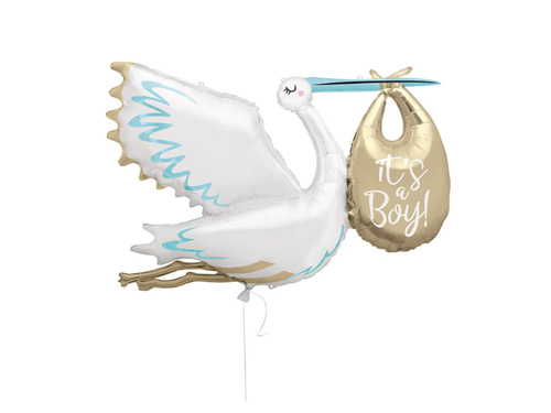 Este un balon cu barza din folie Boy - 1 buc.