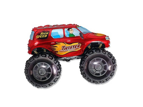 Balon cu băț de folie Monster Truck - 26 x 37 cm - 1 buc.