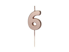 Numărul șase lumânare aur roz - 6 - 1 buc.