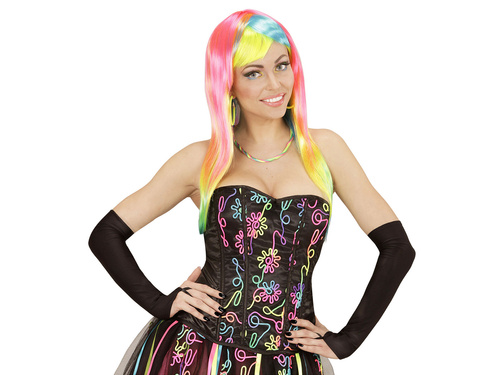 Satin negru mănuși de carnaval fără degete