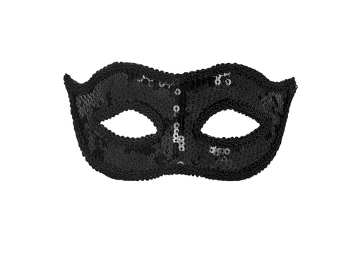 Mască de carnaval neagră cu paiete - 1 buc.