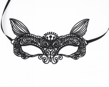 Mască de carnaval din dantelă neagră - 1 buc.