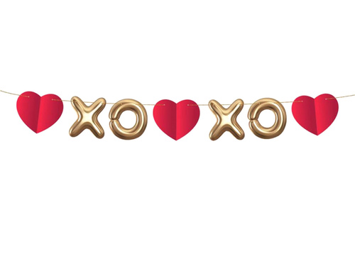 XoXo ghirlandă de hârtie - 2 m - 1 buc.