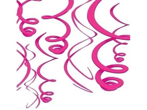 Vârtej roz decorațiune suspendată - 56 cm - 12 buc.