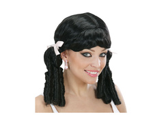 Peruca neagră Lolita cu cozi de cal