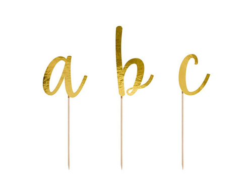 Topper pentru tort cu alfabet de aur - 53 buc.