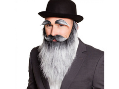 Barbă cu mustață și sprâncene Bătrân - 1 buc.