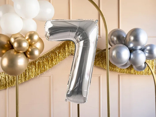 Balon din folie numărul 7 argintiu - 72 cm - 1 buc.