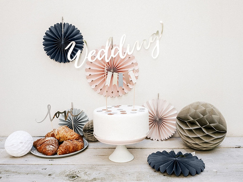 Topper argint pentru tort Love - 17 cm - 1 buc.