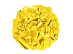 Folie confetti cercuri aurii - 500 g.