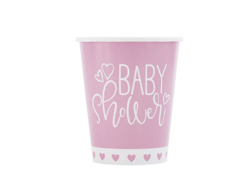 Cupe roz pentru Baby Shower - 270 ml - 8 buc.