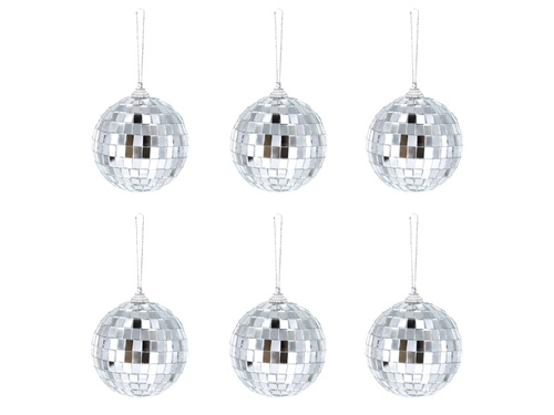 Glob disco argintiu - 7 cm - 6 buc.