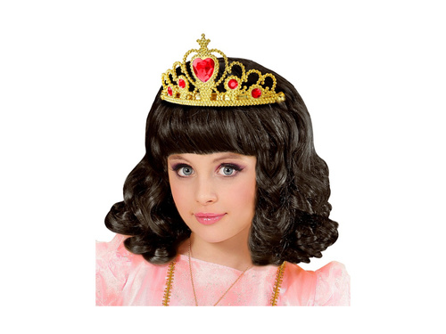 Tiară aurie cu bijuterii roșii