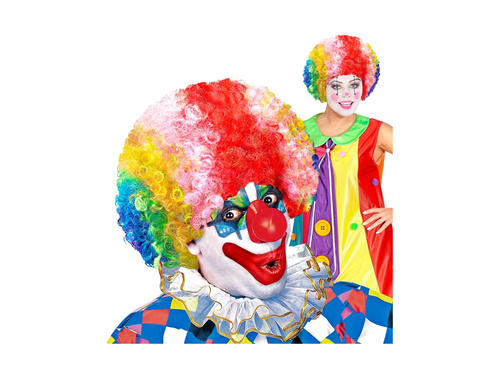 Peruca afro multicoloră cu păr creț