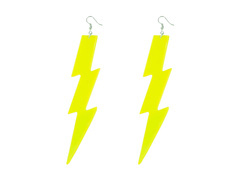 Cercei neon galben fulgerător