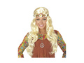 Peruca hippie blondă cu bentiță de margarete