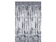 Perdea - perdea de ușă metalică argintie - 100 x 250 cm