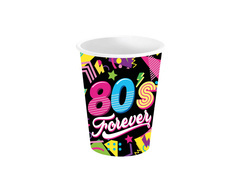 Pahare de hârtie 80's Forever - 240 ml - 6 buc.
