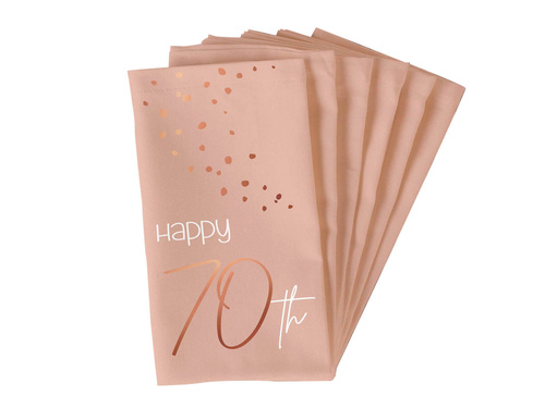 La mulți ani 70 de ani șervețele roz - 33 cm - 10 buc.