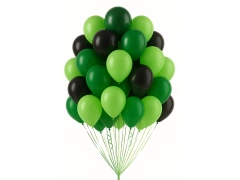 Set de baloane din latex verde și negru - mediu - 30 buc.