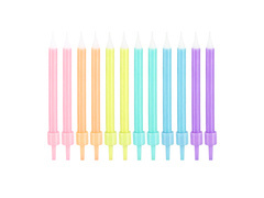 Lumânări aniversare colorate - 6 cm - 12 buc.