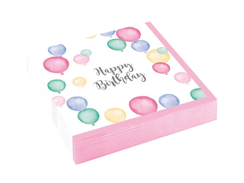 Șervețele aniversare Baloane - 25 cm - 20 buc.