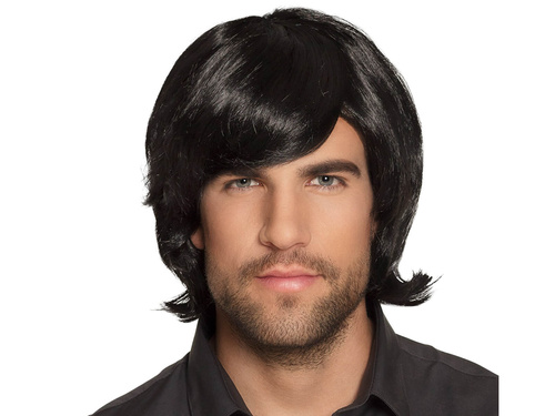 Peruca neagră cu franjuri - 1 buc.