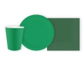 Veselă verde de unică folosință - 44 de bucăți.