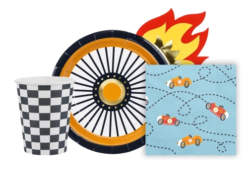 Set aniversar cu motive Racing Cars - 36 buc.