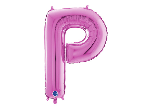 Fucsia litera P balon de folie - 66 cm - 1 buc.