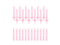 Lumânări aniversare roz - 6 cm - 24 buc.