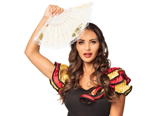 Evantai cu trandafiri aurii - 1 buc.