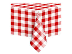 Față de masă din folie cu carouri roșii și albe - 137 x 274 cm - 1 buc.