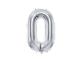 Balon din folie numărul 0 argintiu - 72 cm - 1 buc.