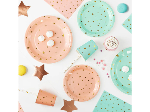 Paie tub alb cu stele aurii - 10 buc.