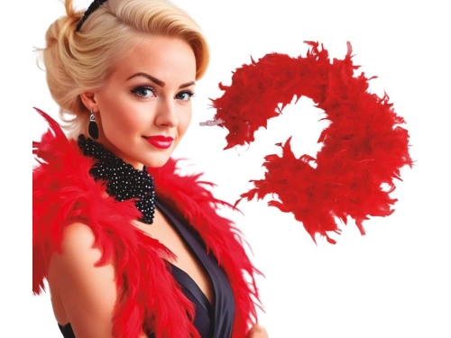 Boa pană - roșu - 180 cm