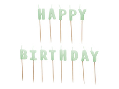 Happy Birthday inscripție lumânări picnic - verde - 1 op.