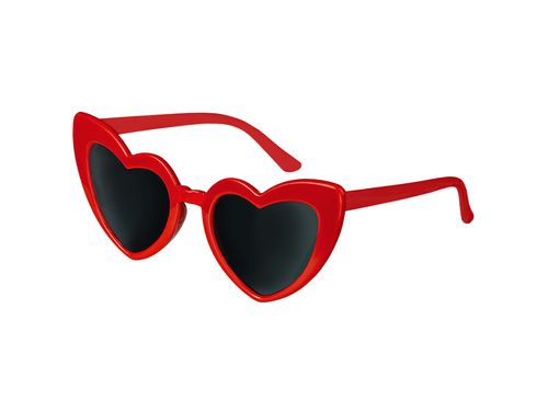 Ochelari inimă - roșu - 1 buc.