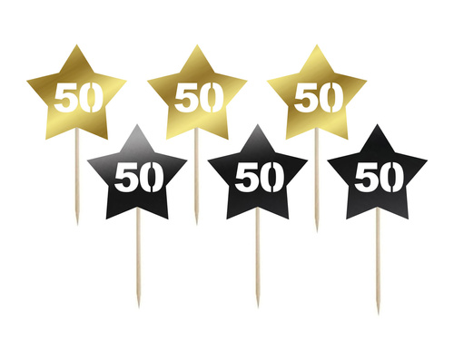 50-a aniversare broșe stea - 7 cm - 6 buc.