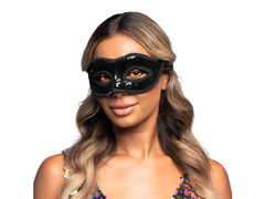 Mască de carnaval neagră cu paiete - 1 buc.