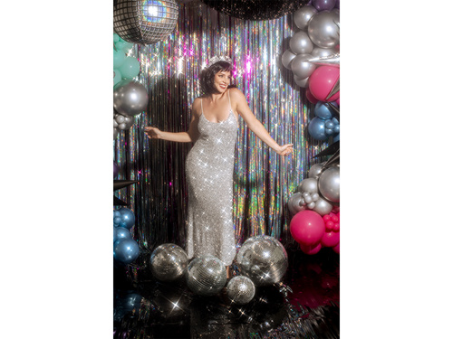 Glob disco cu oglindă argintie - 30 cm - 1 buc.