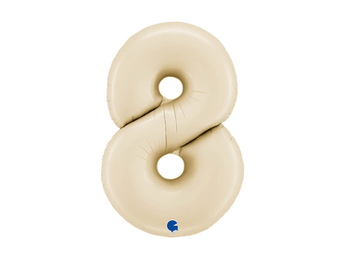 Balon cu numărul 8 din folie satin crem - 26" - 1 buc.