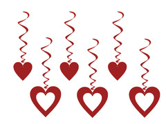 Inimi de Ziua Îndrăgostiților - 75 cm - 6 buc.