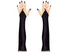 Satin negru mănuși de carnaval fără degete