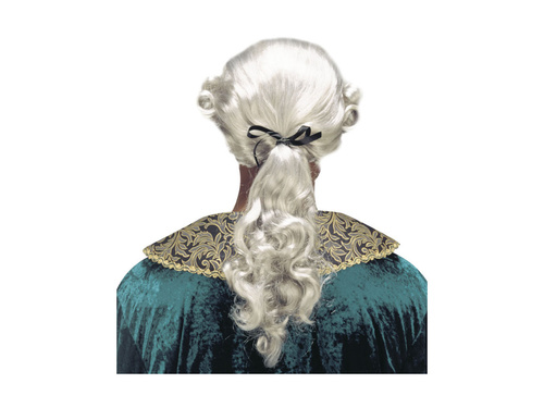 Peruca Colonial gri cu coada de cal