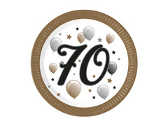 Farfurii pentru aniversarea a 70 de ani - 23 cm - 8 buc.