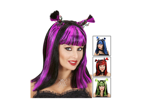 Peruca de Halloween cu paianjeni / lilieci - 4 culori (mix)