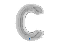 Balon din folie litera C argintiu - 40" - 1 buc.
