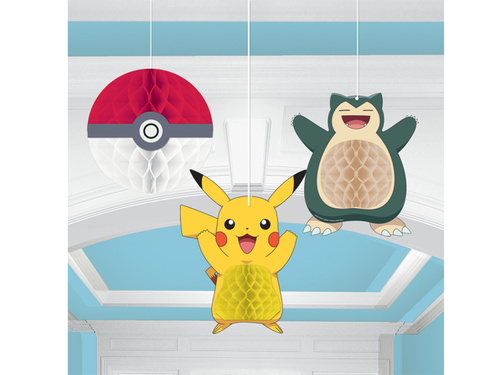 Dekoracje wiszące rozetki Pokemon - 3 szt.